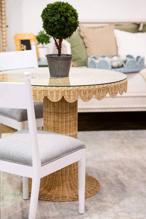Bahama Dining Chair w/ Upholstered Seat-Blue Hand Home