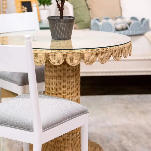 Bahama Dining Chair w/ Upholstered Seat-Blue Hand Home