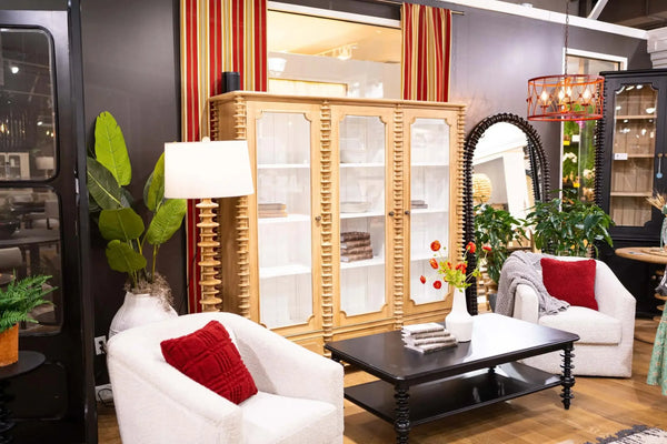Milano Bookcase w/ 3 Glass Doors-Blue Hand Home