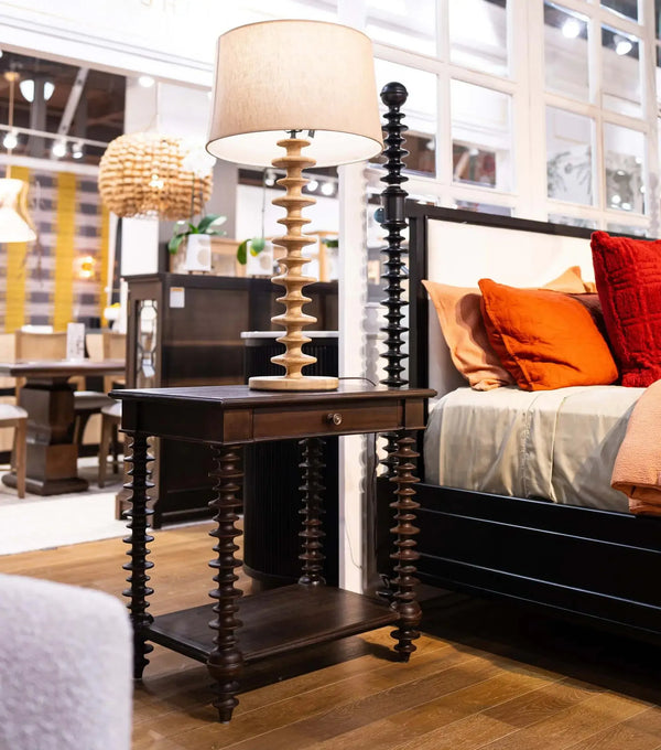 Milano Table Lamp in Fruitwood-Blue Hand Home