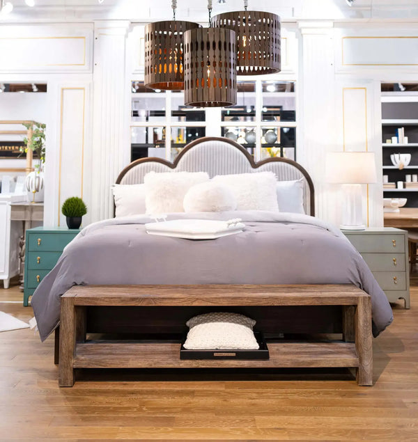 Chloe Upholstered Bed King-Blue Hand Home