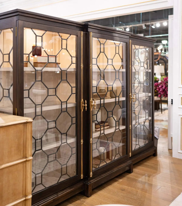 Ceylon 3 Door Display Cabinet-Blue Hand Home