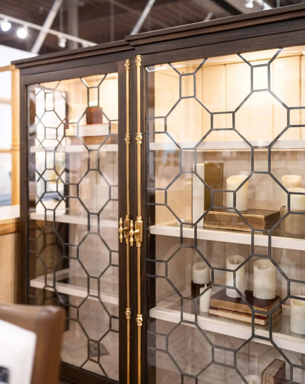 Ceylon 3 Door Display Cabinet-Blue Hand Home