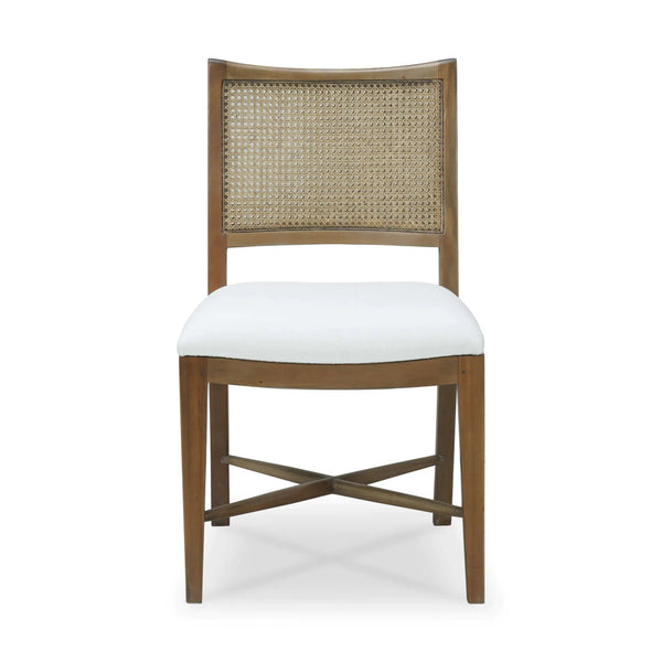 Bramble Dulwich Dining Chair In Straw Wash W/ Arctic White Performance Fabric-Bramble-Blue Hand Home