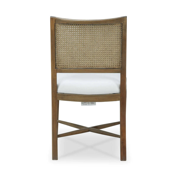 Bramble Dulwich Dining Chair In Straw Wash W/ Arctic White Performance Fabric-Bramble-Blue Hand Home