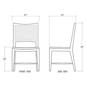 Bramble Dulwich Dining Chair In Straw Wash W/ Arctic White Performance Fabric-Bramble-Blue Hand Home