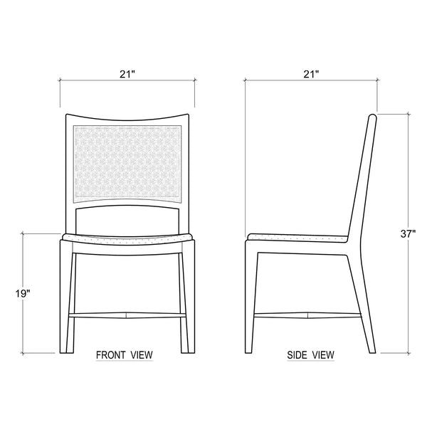 Bramble Dulwich Dining Chair In Straw Wash W/ Arctic White Performance Fabric-Bramble-Blue Hand Home