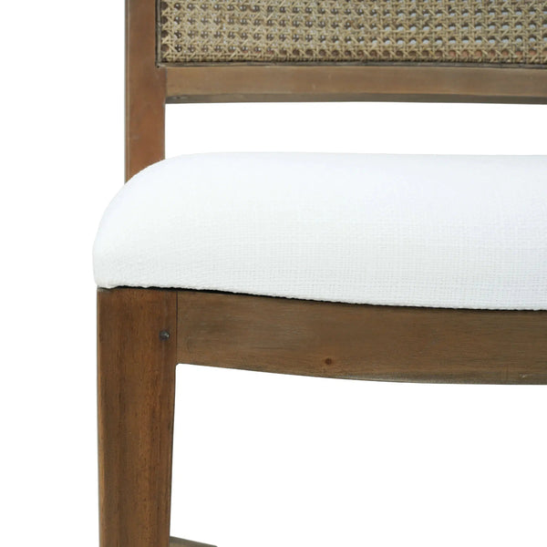 Bramble Dulwich Dining Chair In Straw Wash W/ Arctic White Performance Fabric-Bramble-Blue Hand Home