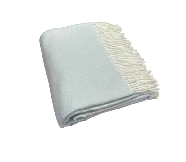 402 - Fringed Herringbone Throws-Blue Hand Home