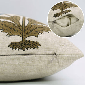 Bohemian Block Print Linen Blend Pillow Cover - Badshah-Blue Hand Home