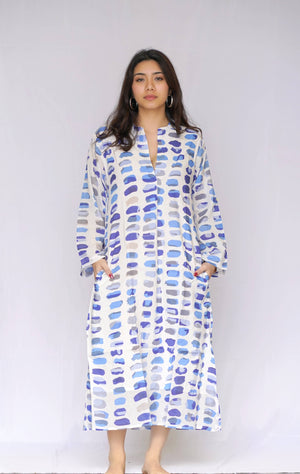 Aashi Dress-Lt. Blue Multi