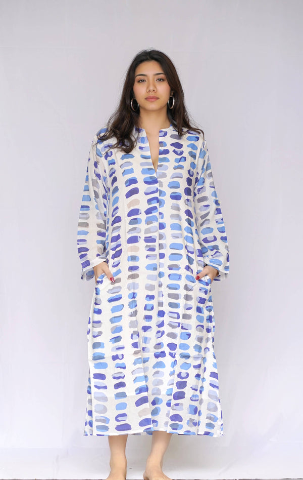 Aashi Dress-Lt. Blue Multi