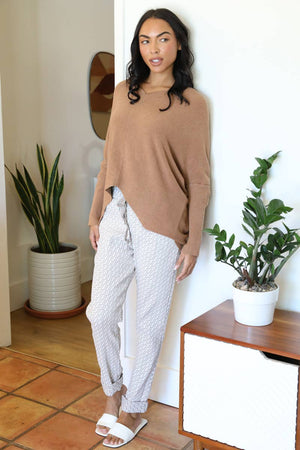Npa31-Bw73 One Size Jaquard Drawstring Waist Pants
