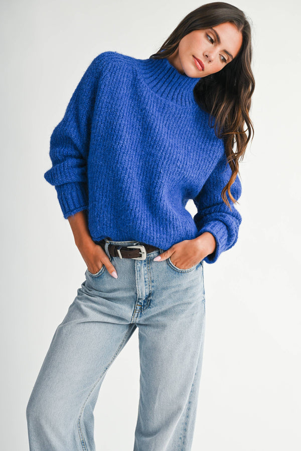 3483ik Soft Brushed Mock Neck Sweater