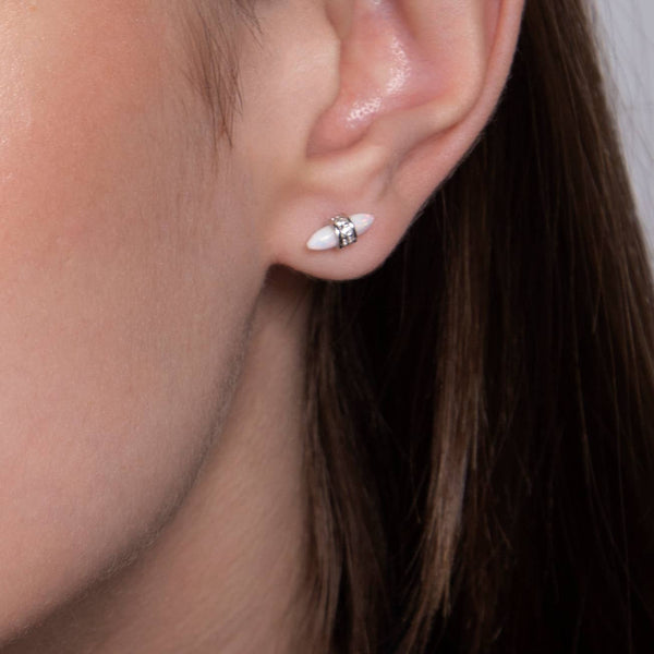 DAINTY OPAL STUD EARRINGS-Blue Hand Home