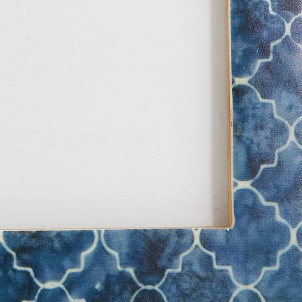 Moroccan Mosaic Bone Photo Frame-Blue Hand Home