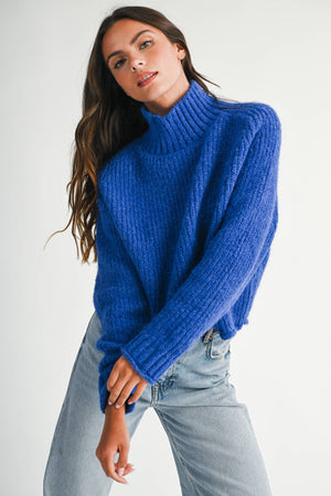 3483ik Soft Brushed Mock Neck Sweater