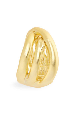 Overlap stripes ring: Gold-Blue Hand Home