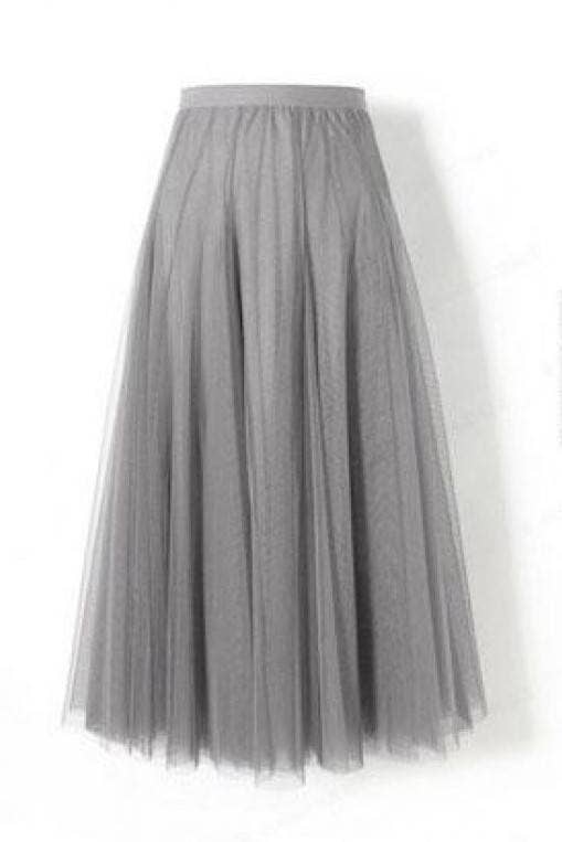 20 colors Flowy Elastic Waist Tulle Pleated Skirt-Blue Hand Home