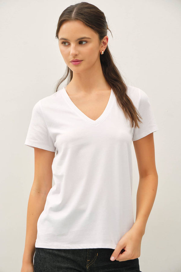 Cotton Jersey V-Neck T-Shirts