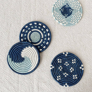 Rususa Coasters Set-Blue Hand Home