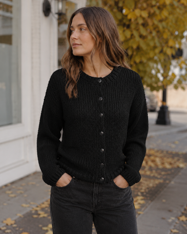 5261ik Textured Button Front Knit Cardigan Sweater