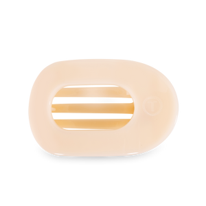 Round Flat Hair Clip | Medium | Almond Beige-Blue Hand Home