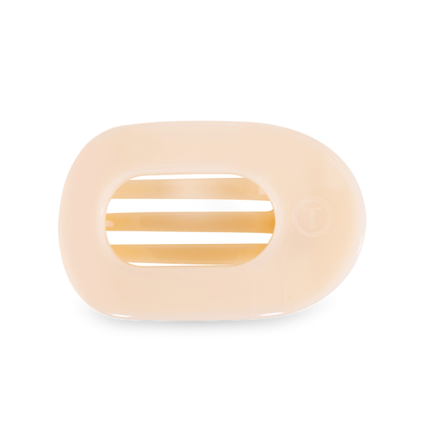 Round Flat Hair Clip | Medium | Almond Beige-Blue Hand Home