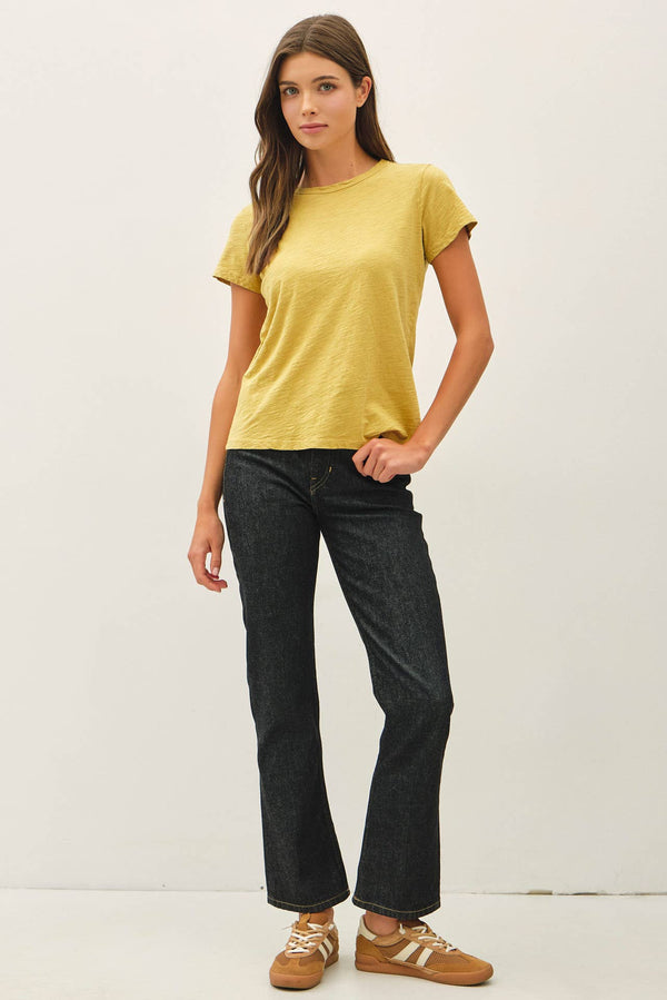 [NEW SHADE]GARMENT DYED COTTON SLUB TEE