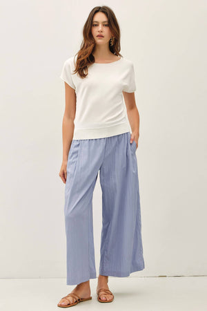 Boat Neck Cap Sleeve Fine Sweater Top