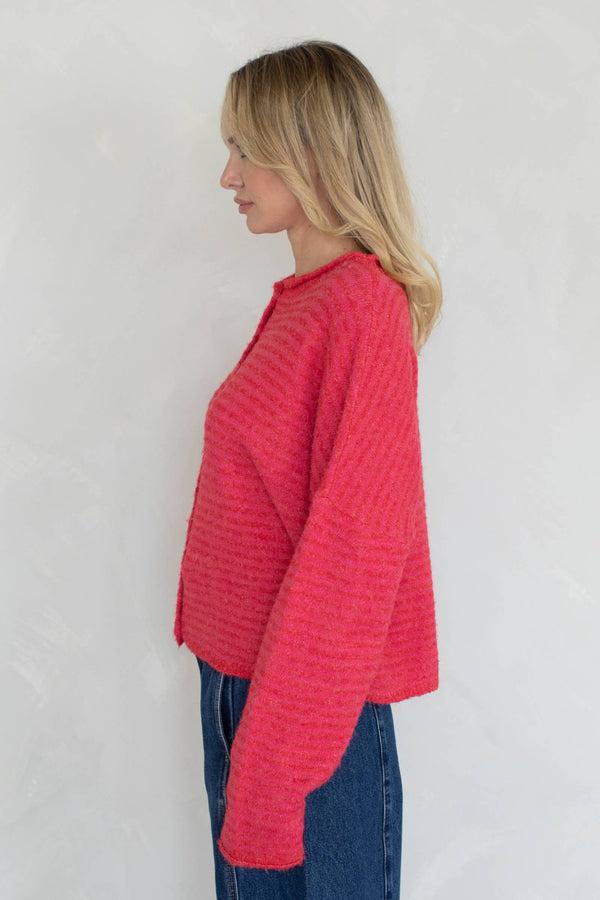 Piper Cardigan - Mini Striped-Blue Hand Home
