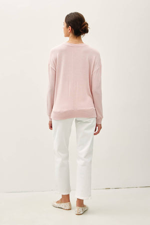 BUTTERY HACCI BRUSHED PULLOVER KNIT TOP-Blue Hand Home