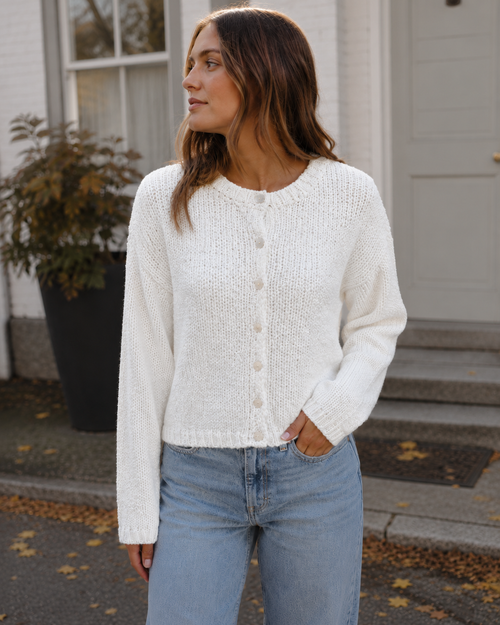 5261ik Textured Button Front Knit Cardigan Sweater