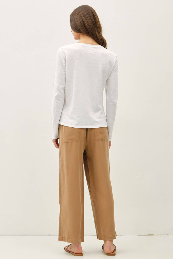 Cotton Slub Crewneck Long Sleeve Tee