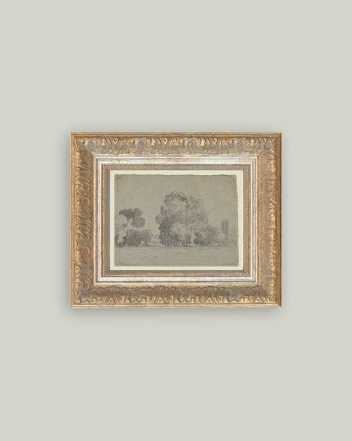 Grove Of Trees Framed Antique Art-Blue Hand Home
