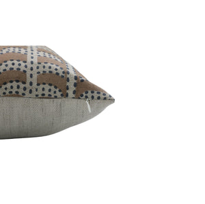 Handmade Print Linen Blend Pillow Cover - Garud-Blue Hand Home