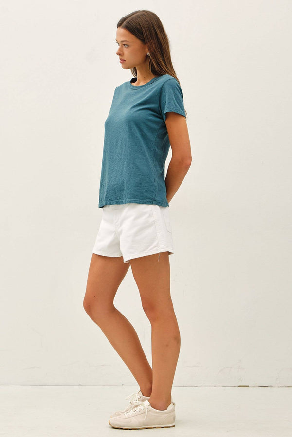 New Shade-Garment Dyed Cotton Slub Tee