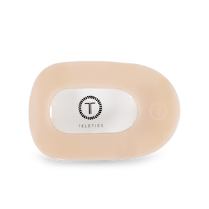Round Flat Hair Clip | Medium | Almond Beige-Blue Hand Home