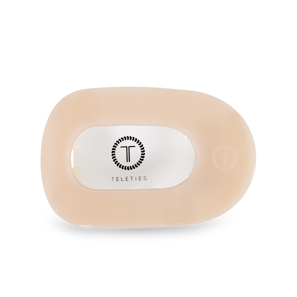 Round Flat Hair Clip | Medium | Almond Beige-Blue Hand Home