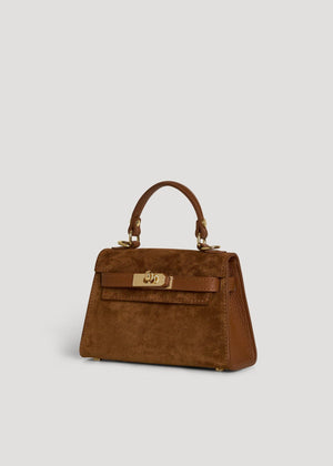 Genuine Suede Handbag With Adjustable Shoulder Strap