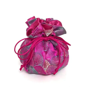 Seashells Brocade Jewelry Pouch-Blue Hand Home