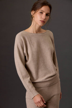Ultra Soft Boat Neck Heathered Sweater