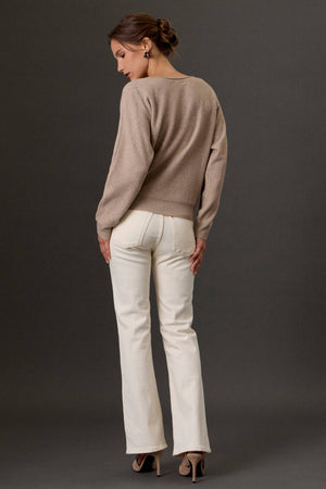 Ultra Soft Boat Neck Heathered Sweater
