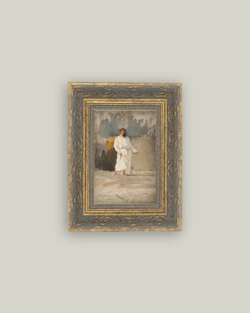 Christ Coming Out Of The Tomb Framed Antique Art-Blue Hand Home