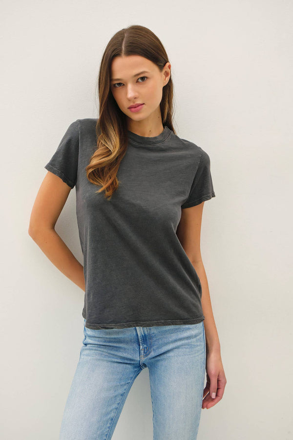 Classic Cut Acid Wash Cotton T-Shirt-Blue Hand Home
