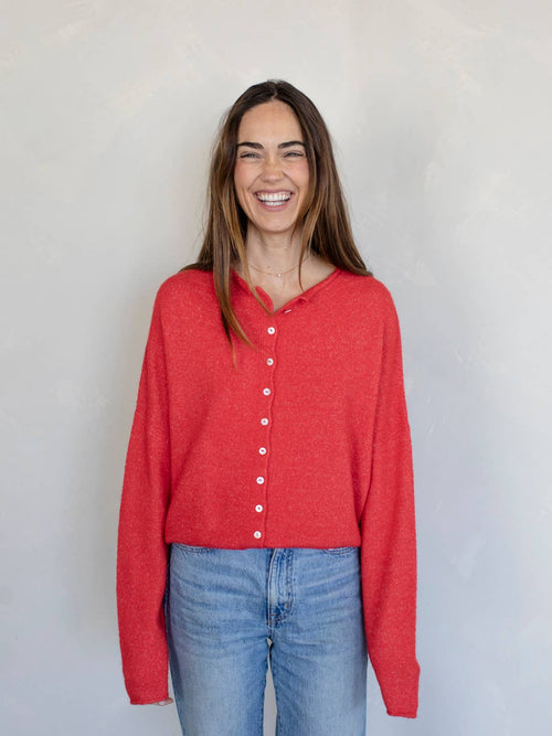 Red Piper Cardigan-Blue Hand Home