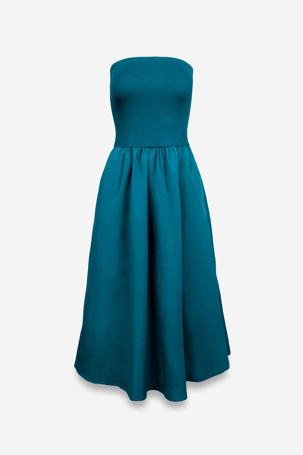 Tube Top Maxi Dress-Blue Hand Home