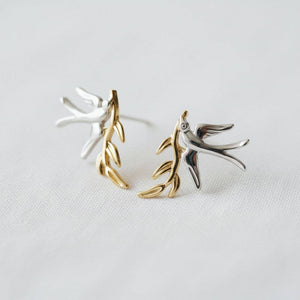 Charming Swallow Drop Earrings with Dual Tone Design-Blue Hand Home