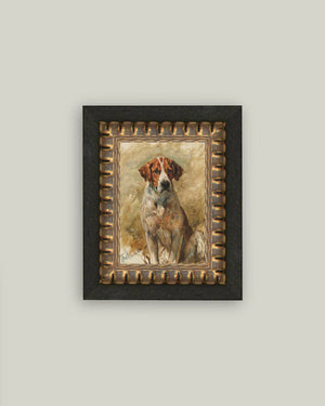 Study of a Hound Framed Antique Art-Blue Hand Home