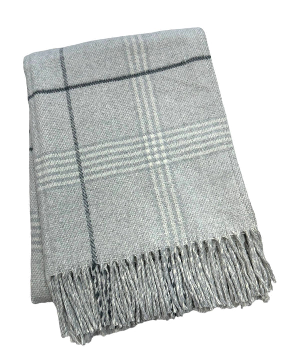 408 - Windowpane Plaid Throw-Blue Hand Home
